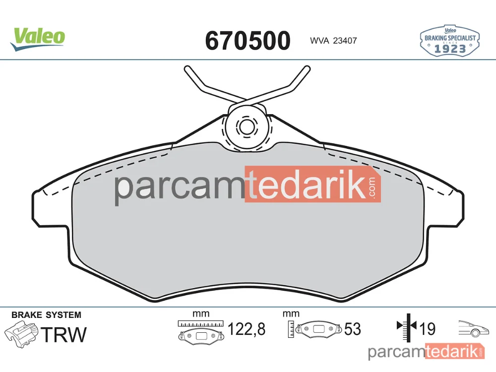 670500 | Fren Balatası — Citroen C2, Citroen C2 Enterprise, Citroen C3 I